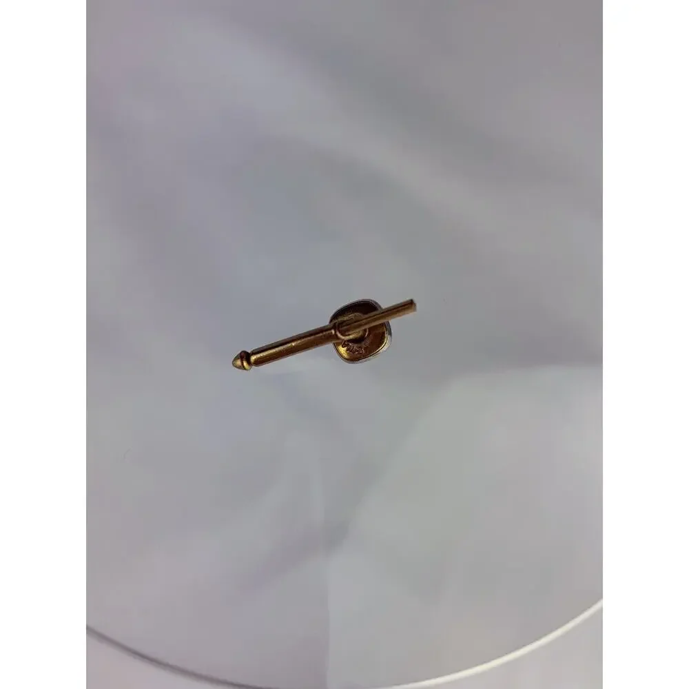 Single Black MOP Pearl 10k Gold Plated Tuxedo Shirt Stud Swank Square Vintage